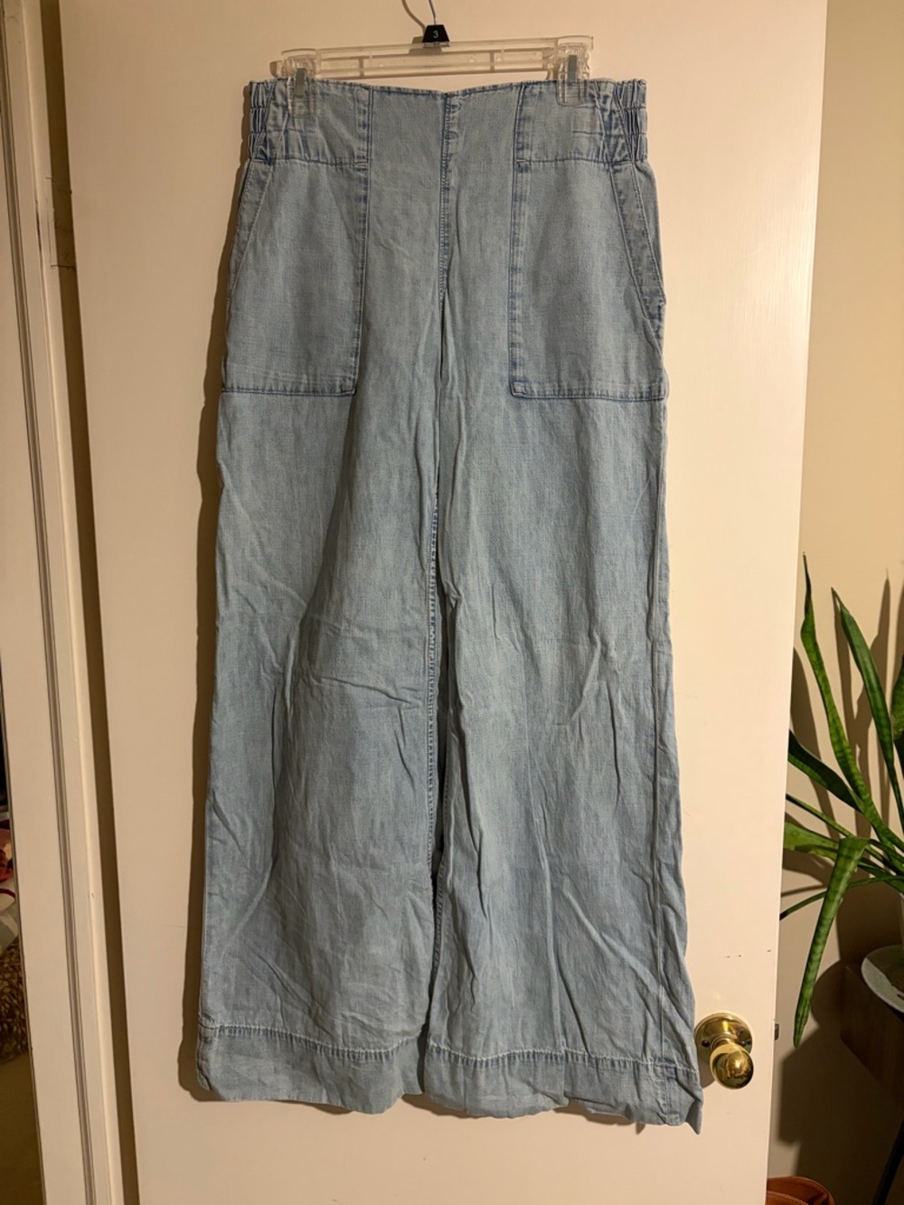 We The Free Light Wash Wide Leg Denim Pants